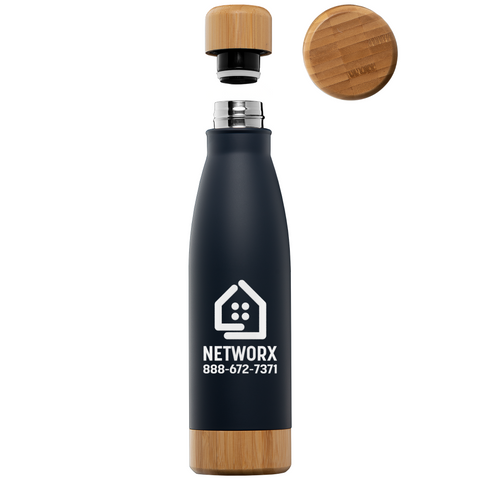Ibiza Bamboo 22 oz. Double-Wall Stainless Bottle Laser Engraved