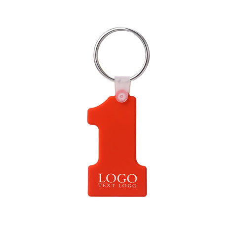 Printed Number One Custom Soft Keychains