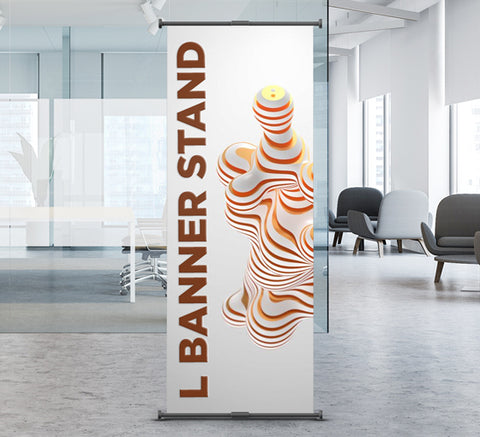 Promotional L Banner Stands 24" x 64" Printed