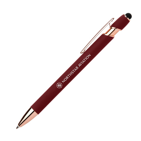 Personalized Ellipse Softy Rose Gold Stylus Gel Pen Laser Engraved