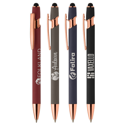 Promotional Softy Micro Knurl Stylus Pen Laser Engraved