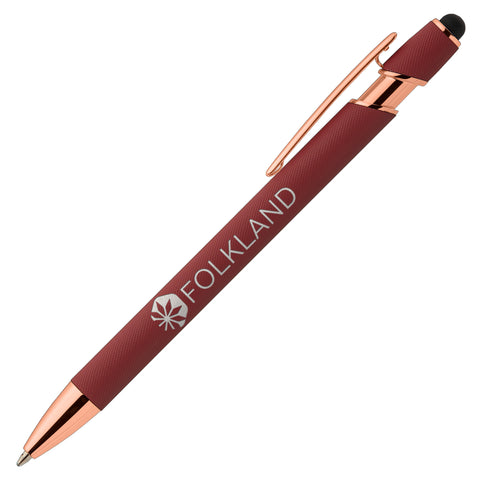 Promotional Softy Micro Knurl Stylus Pen Laser Engraved