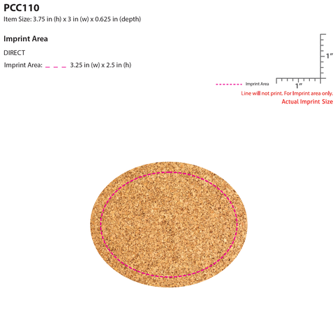 Imprinted Oval Cork Coaster