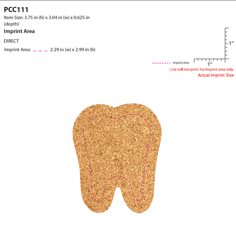 Branded Tooth Cork Coaster