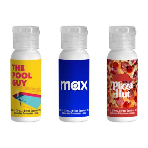 Custom SPF 30 Sunscreen in Bullet Bottle 1 oz.