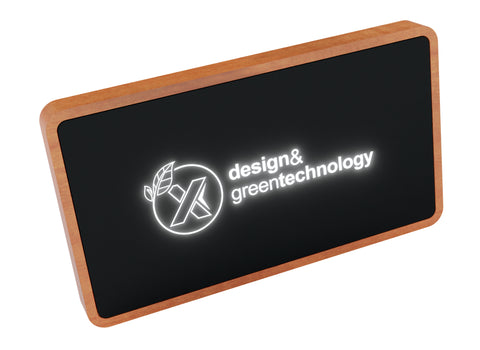 Promotional SCX Design® Maple Wood Wireless Power Bank 5000 mAh Printed