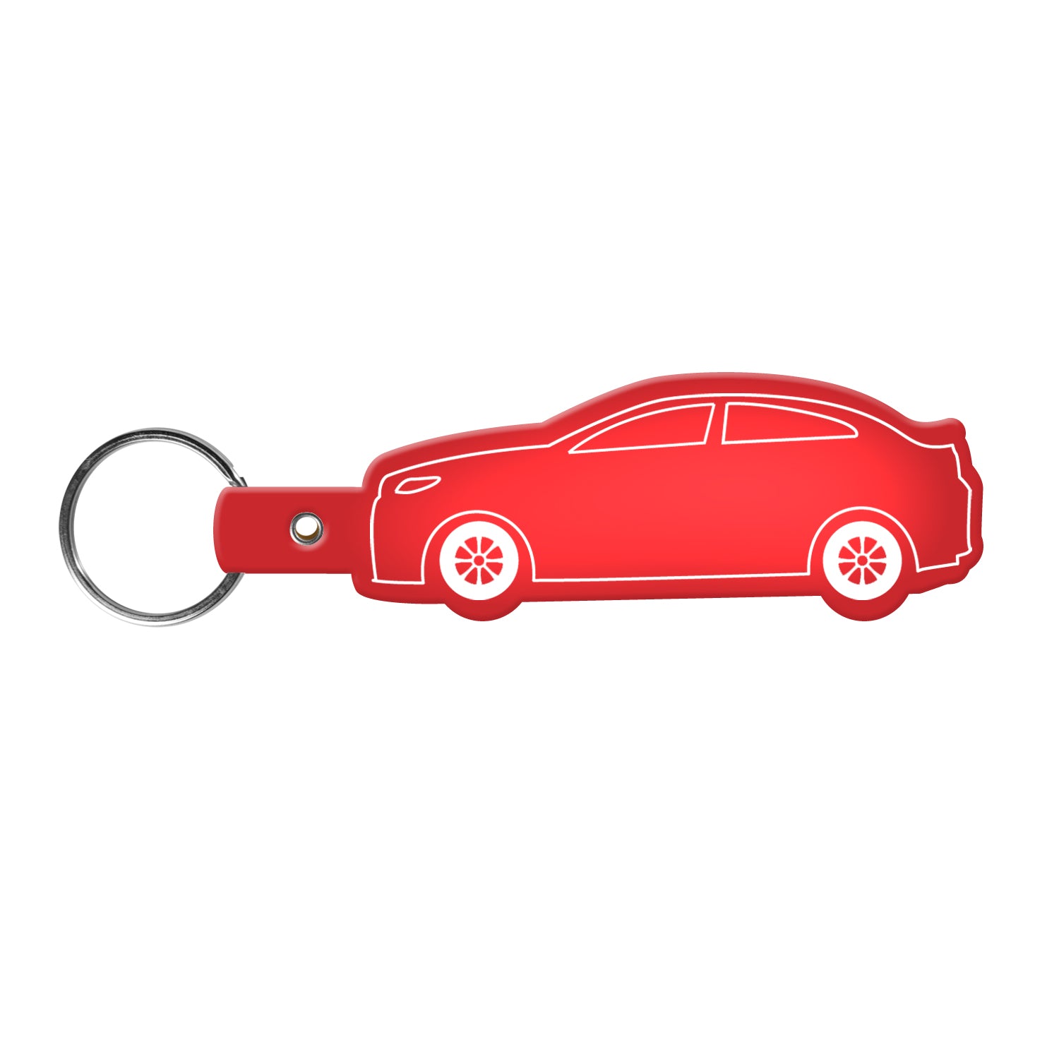 Personalized Car Shaped Flexible Key Tags Printed on Car Key Chains
