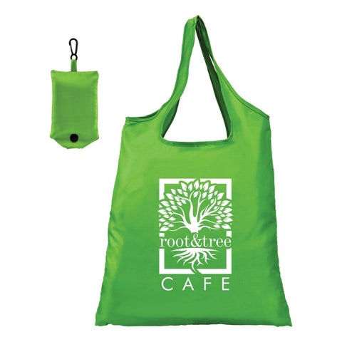 Promotional Santorini Foldaway Polyester Shopping Tote Bag Printed