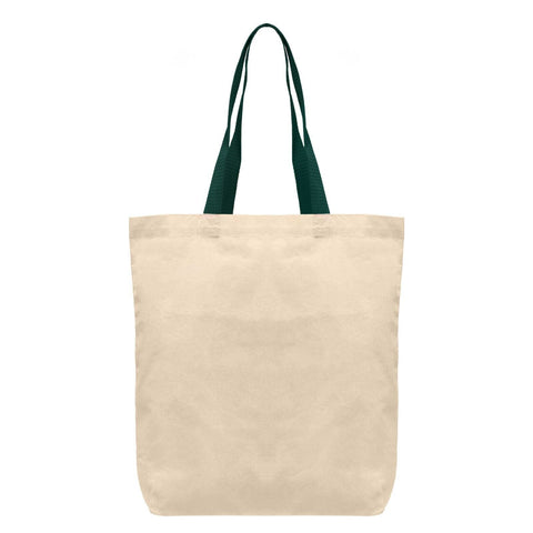 Promotional Tonga 5 oz. Natural Cotton Tote w/ Color Straps Printed