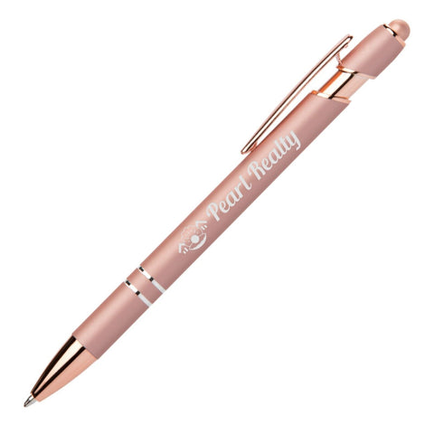 Personalized Ellipse Softy Rose Gold Metallic Stylus Pen