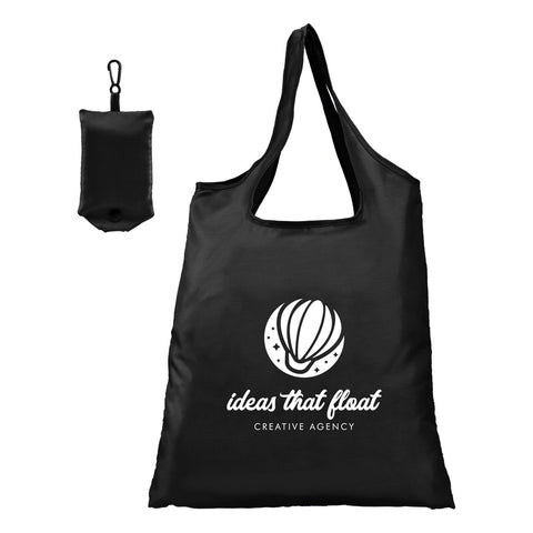 Promotional Santorini Foldaway Polyester Shopping Tote Bag Printed