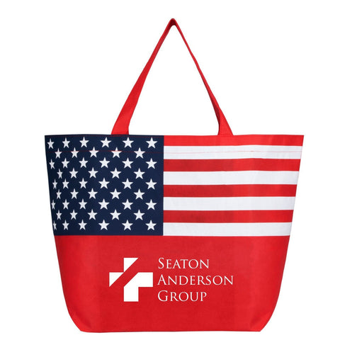 Promotional American Flag Non-Woven Tote Bag Printed