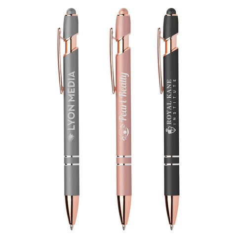 Personalized Ellipse Softy Rose Gold Metallic Stylus Pen