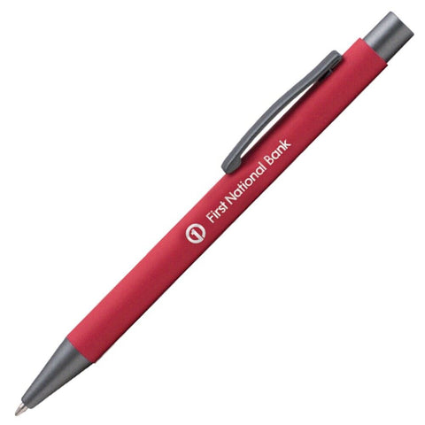 Bowie Softy Pen Laser Engraved With Your Imprint on 100 Promotional Metal Pens