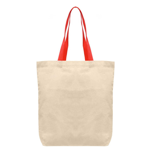 Promotional Tonga 5 oz. Natural Cotton Tote w/ Color Straps Printed
