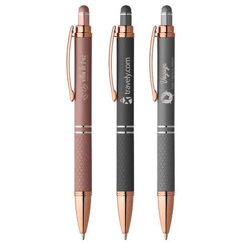 Promotional Phoenix Softy Rose Gold Stylus Pen Laser Engraved