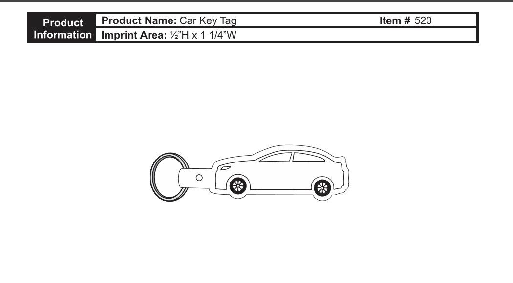 Personalized Car Shaped Flexible Key Tags Printed on Car Key Chains