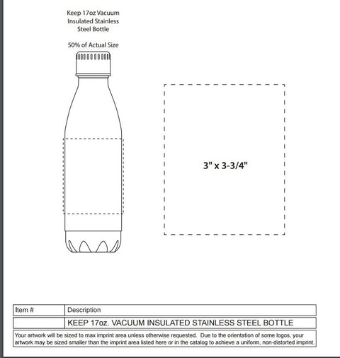 Personalized Keep 17 oz. Vacuum Insulated Stainless Steel Bottle