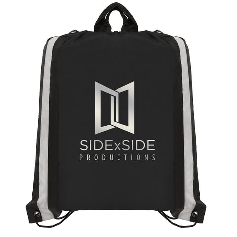 Custom Printed Klondike Drawstring Backpack Polyester Metallic imprint