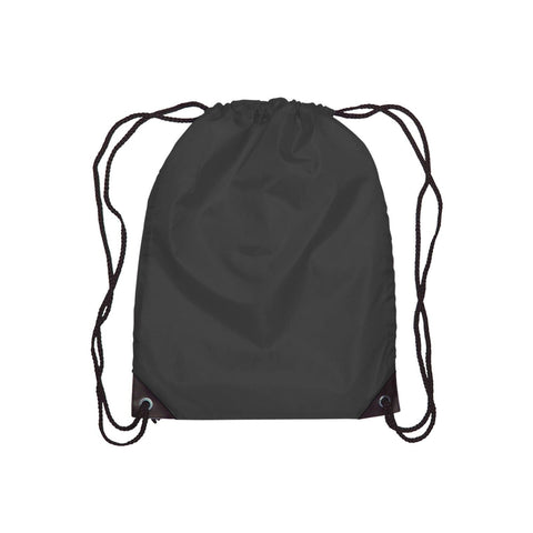 Custom Printed Broadway Drawstring Backpack Polyester Metallic imprint