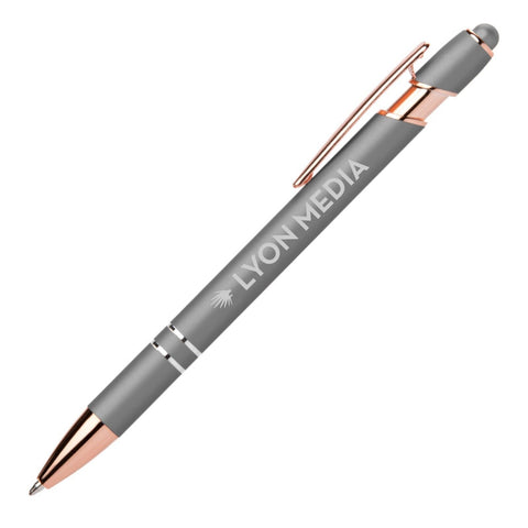 Personalized Ellipse Softy Rose Gold Metallic Stylus Pen