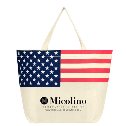 Promotional American Flag Non-Woven Tote Bag Printed
