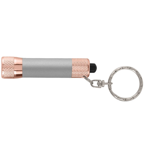Personalized Chroma Softy Rose Gold LED Flashlight with Keyring Laser Engraved