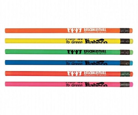 Personalized Neon Round Wooden #2 Pencils Union Printed