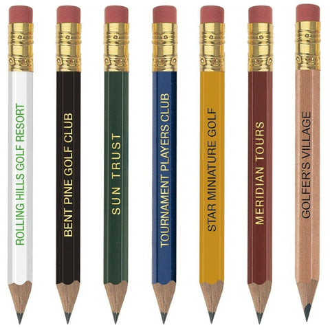 Personalized Hex Golf Pencil with Eraser Imprinted with your Text
