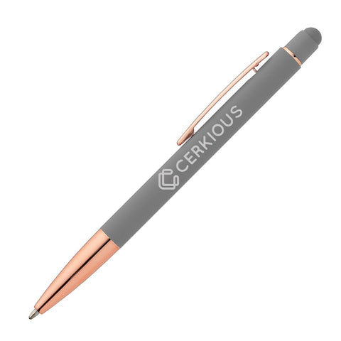 Promotional Sonic Softy Rose Gold Stylus Gel Pen Laser Engraved