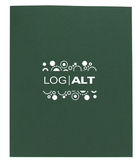Personalized Linen Paper Folder Printed with Your Logo + Text