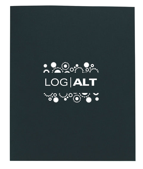 Personalized Linen Paper Folder Printed with Your Logo + Text