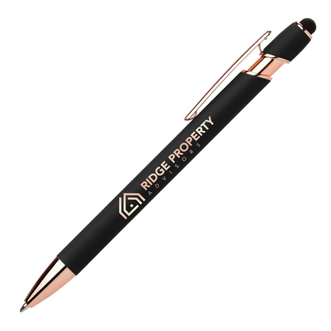 Promotional Ellipse Softy Rose Gold Classic Stylus Pen Laser Engraved Mirror