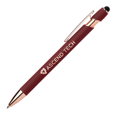 Promotional Ellipse Softy Rose Gold Classic Stylus Pen Laser Engraved Mirror