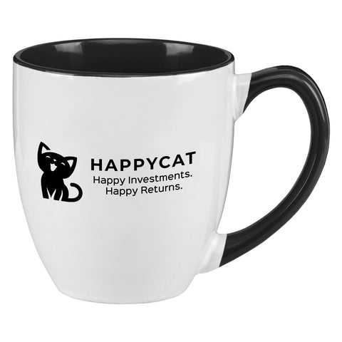 Personalized 16 oz. Two-Tone Ceramic Bistro Mug Printed with Your Logo