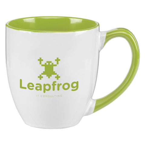 Personalized 16 oz. Two-Tone Ceramic Bistro Mug Printed with Your Logo