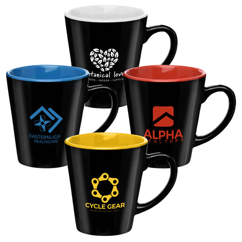 Promotional 12 oz. Two-Tone Ceramic Mug Printed with Your Logo