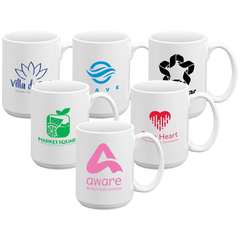 Personalized Seattle Tall 15 oz. White Ceramic Mug Printed with Your Logo