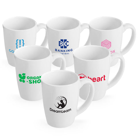 Personalized Vienna 11 oz. White Ceramic Bistro Mug Printed with Your Logo