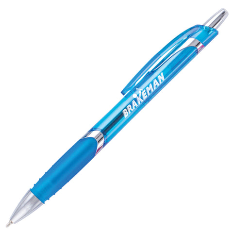 Custom Solana Transparent Barrel Grip Click Pen Printed with Your Logo