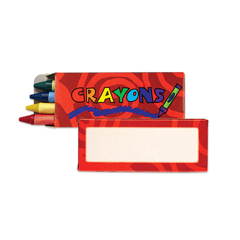 Personalized 4 Pack Standard Crayons Printed with Your Logo or Message