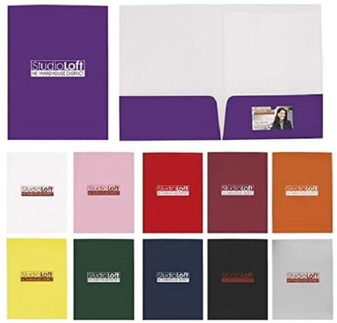 Personalized Gloss Paper Folder Printed with Your Logo + Text